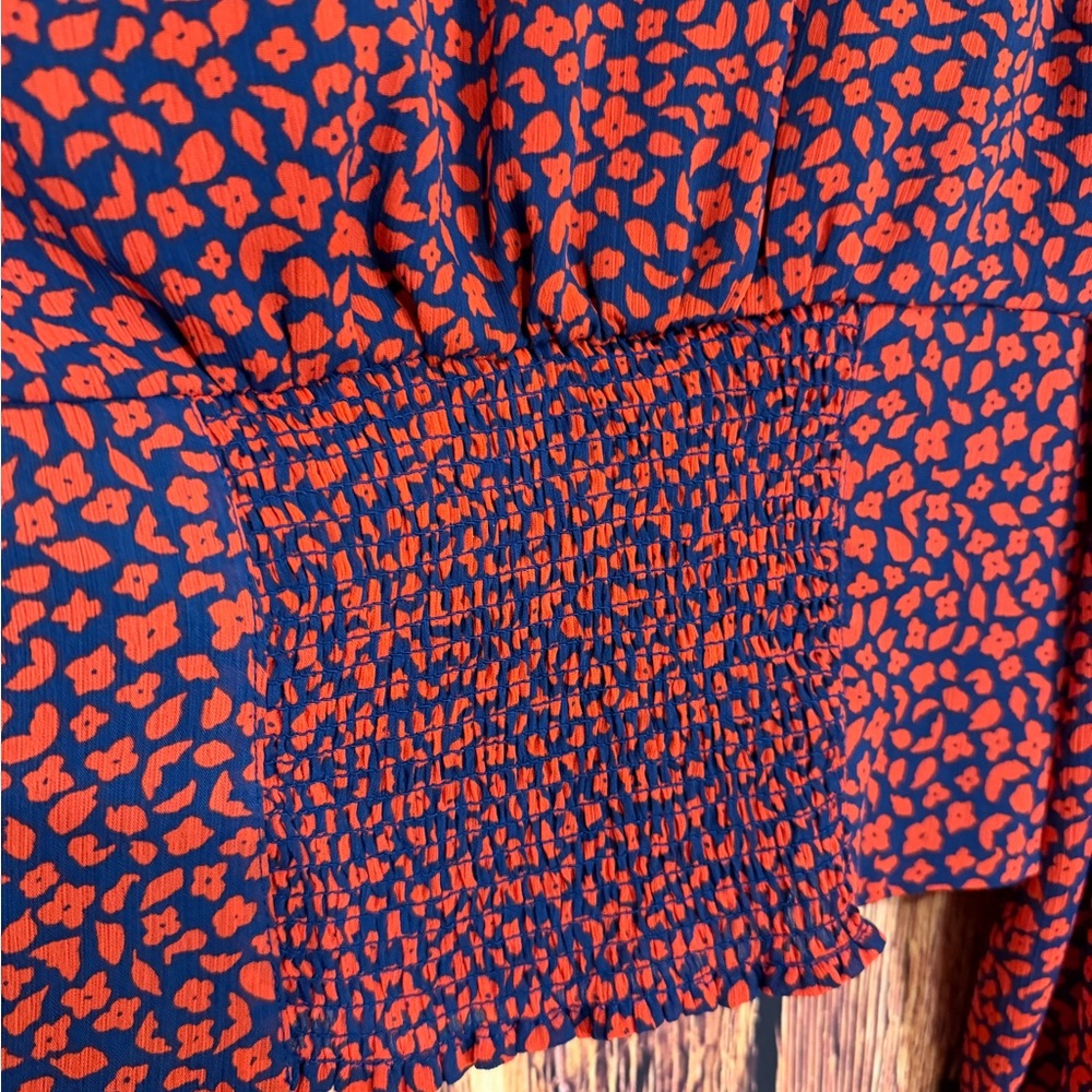 Dynamite Red and Blue Patterned Blouse - Picture 7 of 7